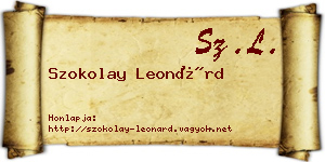 Szokolay Leonárd névjegykártya